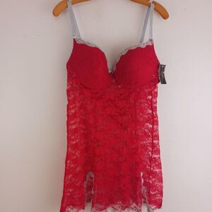 Just sexy lingerie padded cup red babt doll size 2X